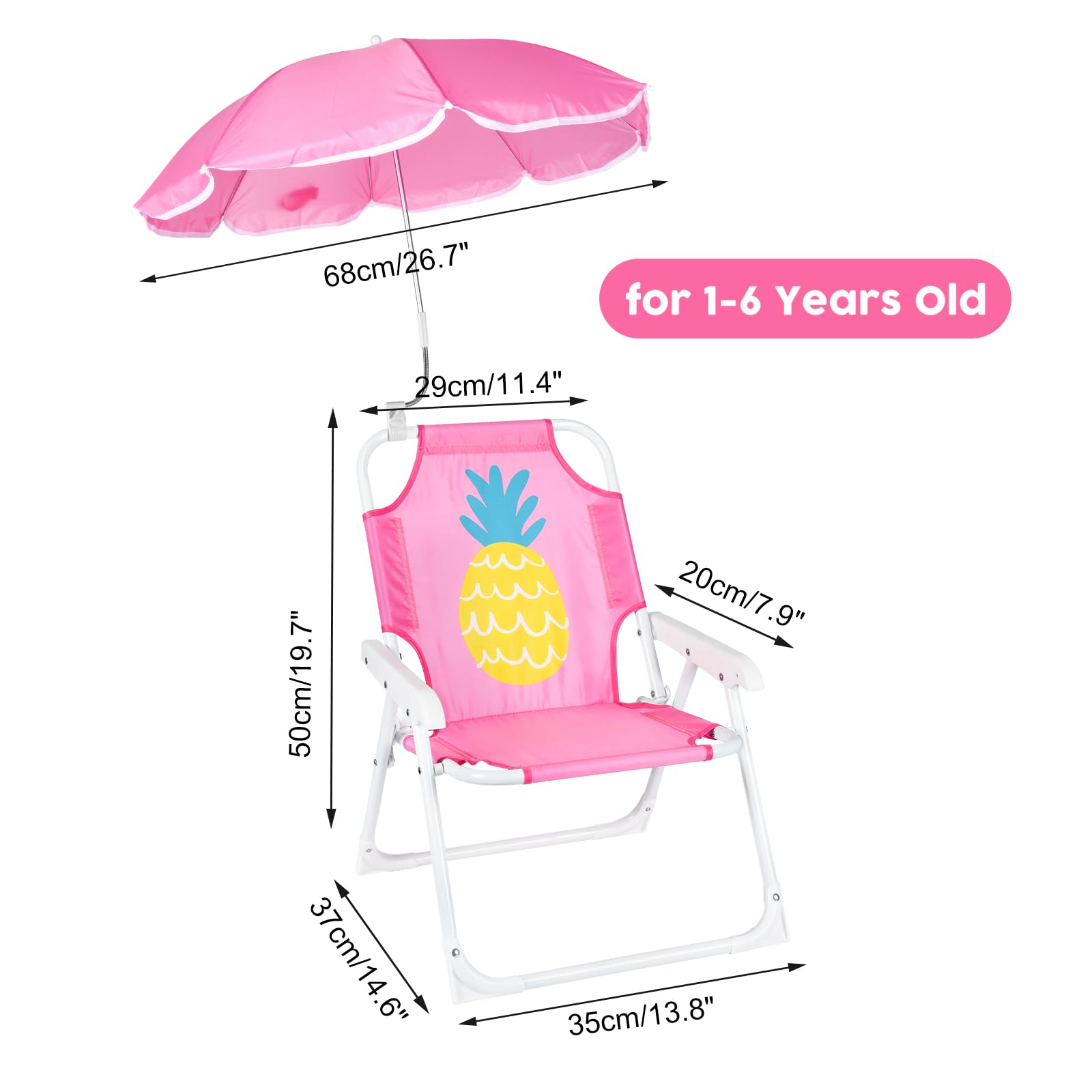 PLULON toddler chair with oxford fabric and metal frame for durability.