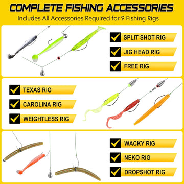 Close-up of stainless steel hooks, jig heads and weights