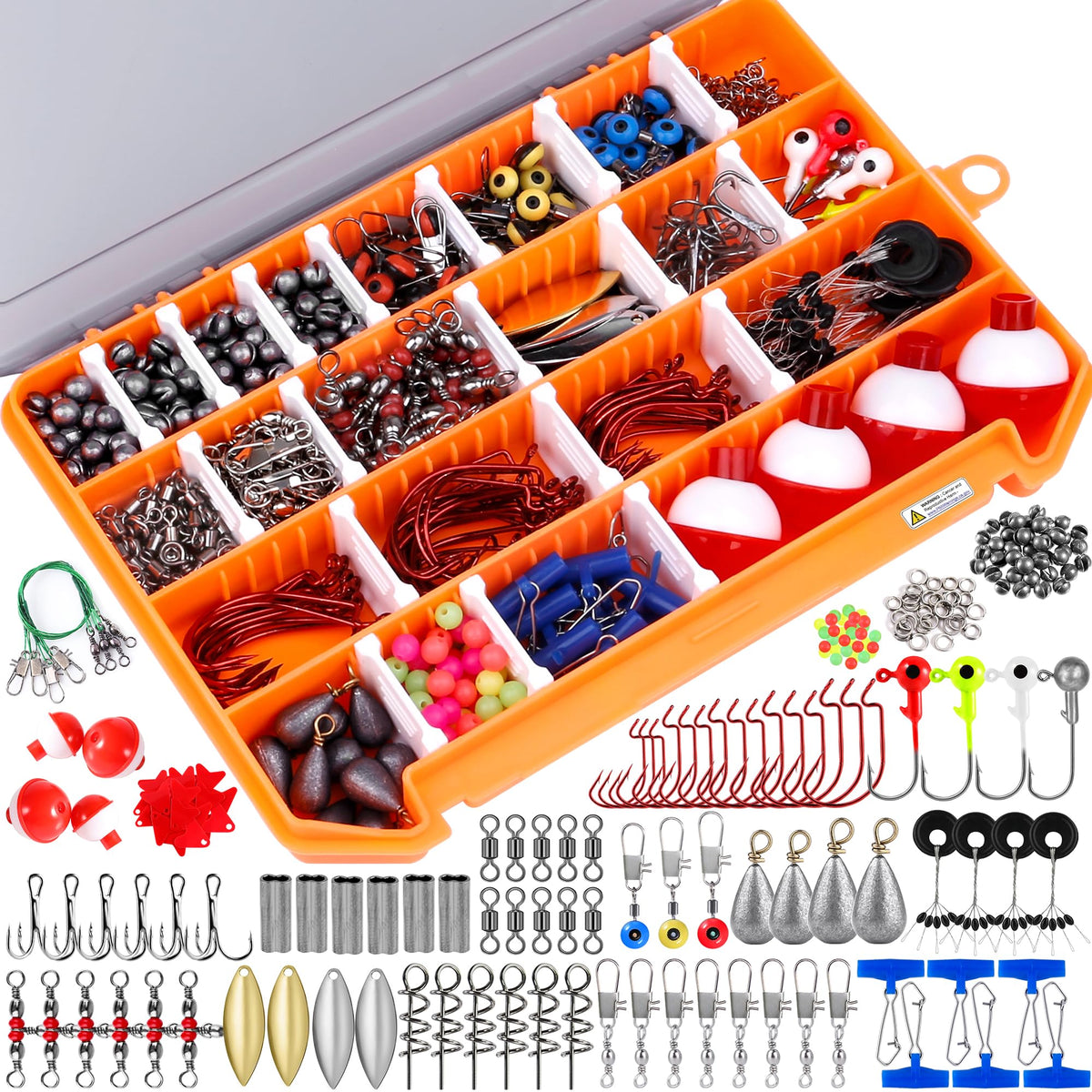 PLUSINNO 263-piece fishing tackle kit with tackle box