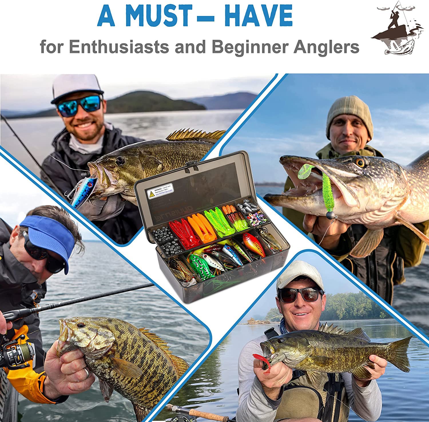 All-in-one fishing gear kit beside a fishing rod