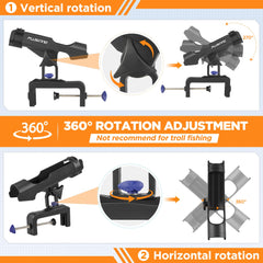 PLUSINNO 360-degree adjustable design lets you position rods precisely.