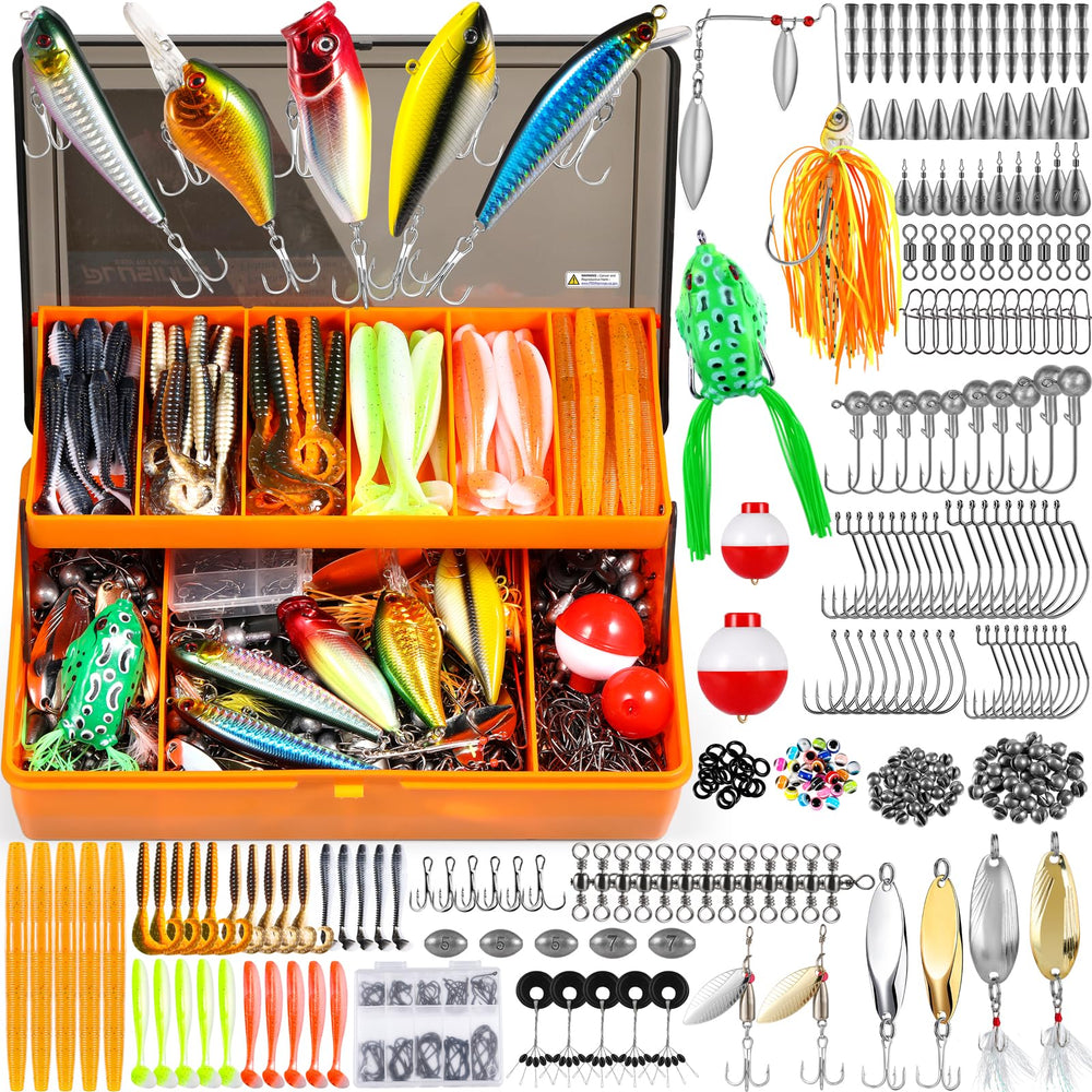 PLUSINNO 404 Pcs Lures XL Tackle Box - Front View
