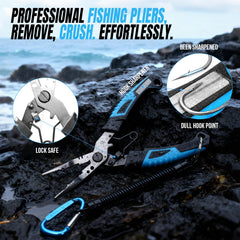 PLUSINNO 7-inch fishing knife with fluoropolymer coating for sharp, corrosion-resistant cuts.