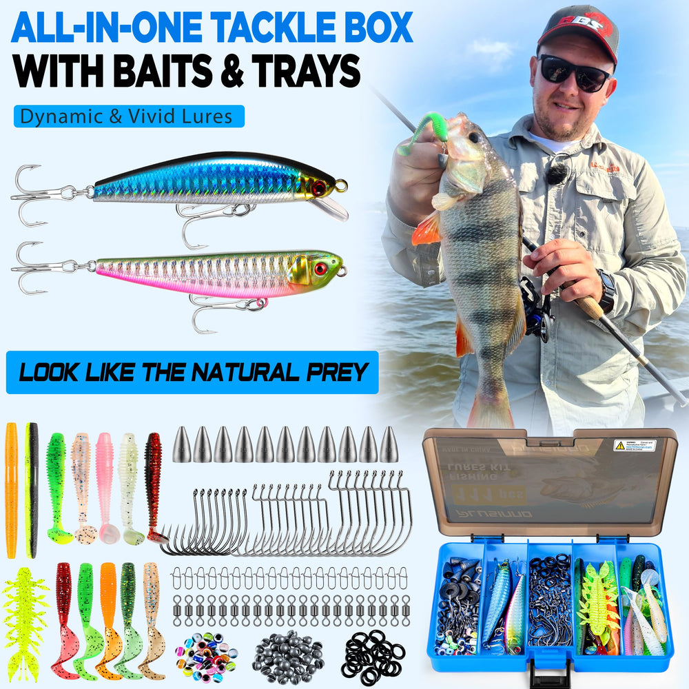 PLUSINNO all-in-one-fishing-kit highlights a complete setup for beginners and enthusiasts.