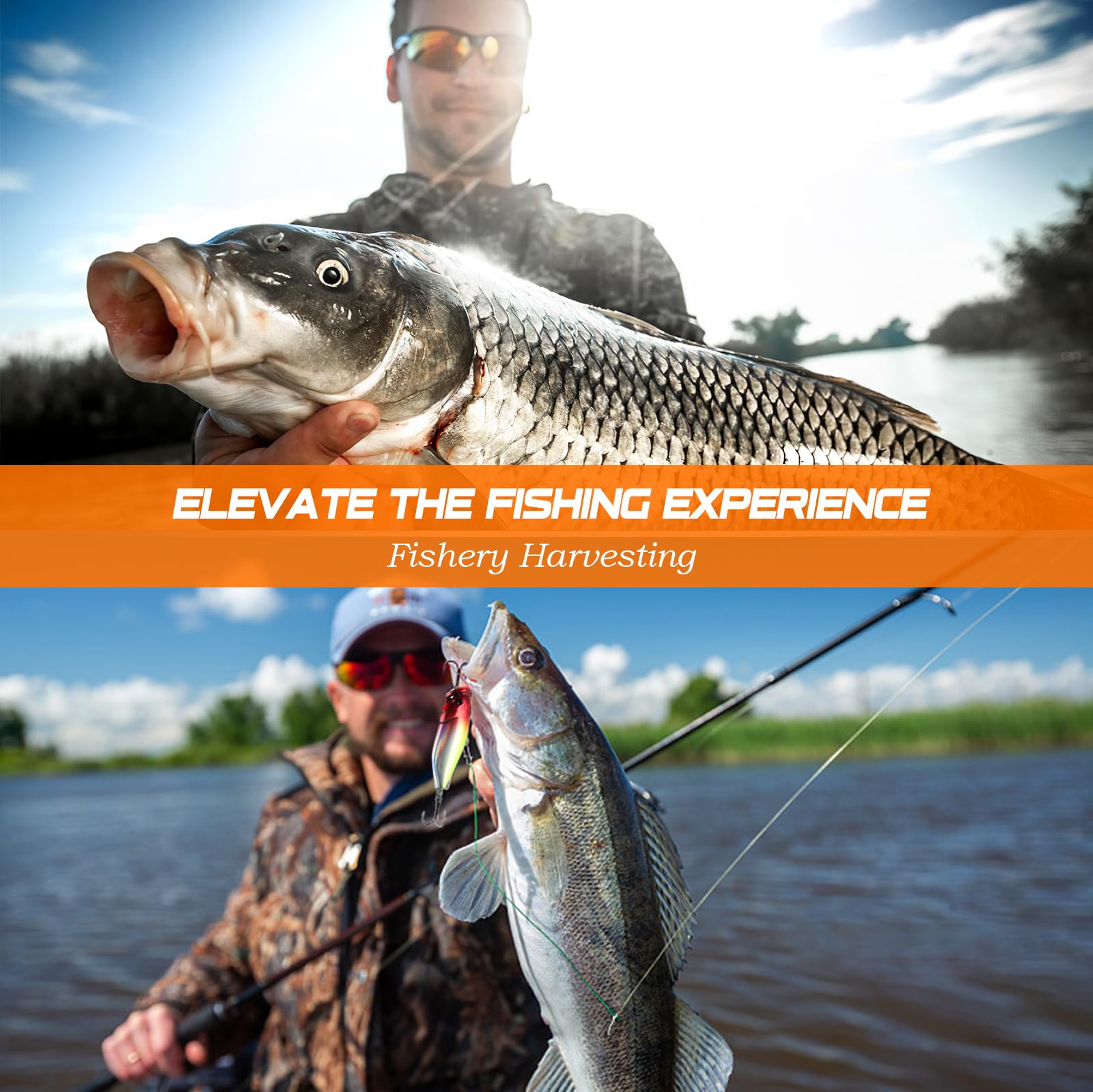 Bass fishing setup with lures