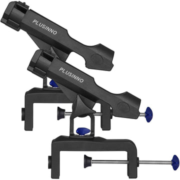 PLUSINNO blue rod holder on boat adding visual appeal and accessibility.