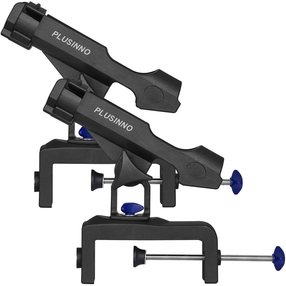 PLUSINNO blue rod holder on boat adding visual appeal and accessibility.