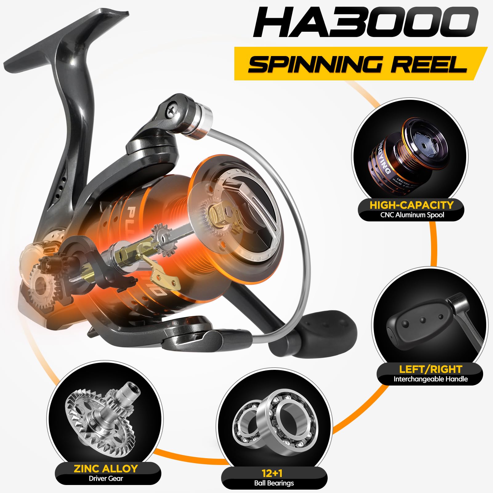 PLUSINNO Bronze Warrior CNC aluminum spool supports high-capacity line and durable performance.