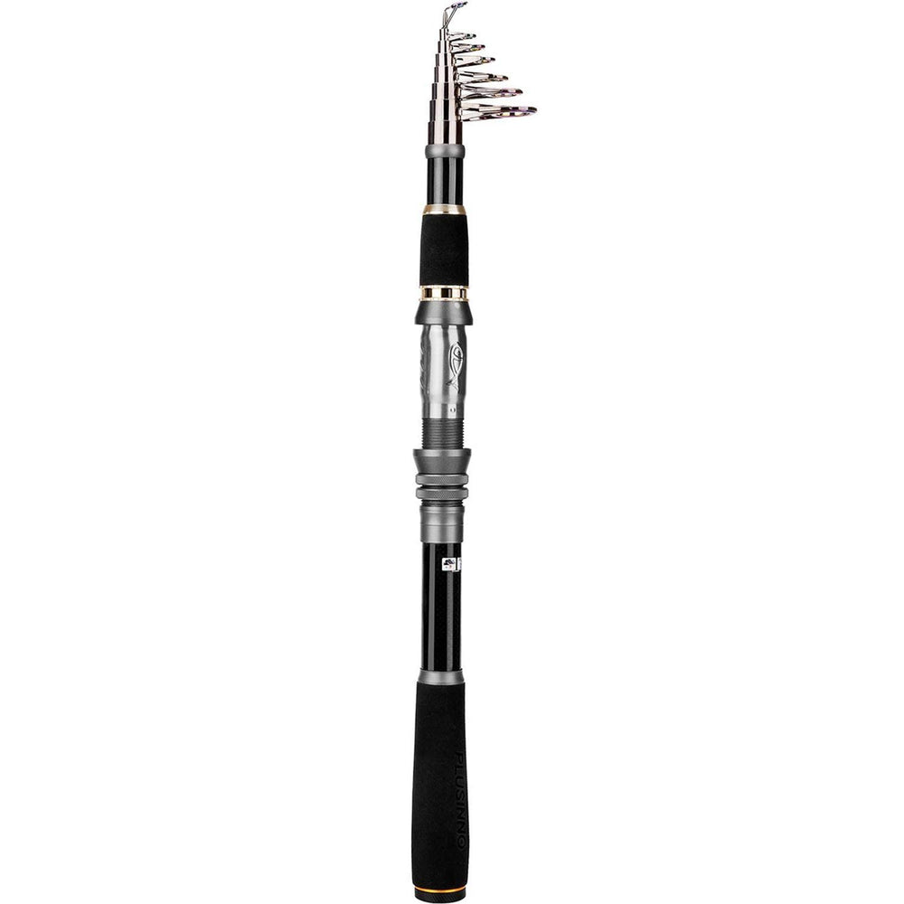 PLUSINNO carbon fiber telescopic rod closed length for travel-friendly storage.