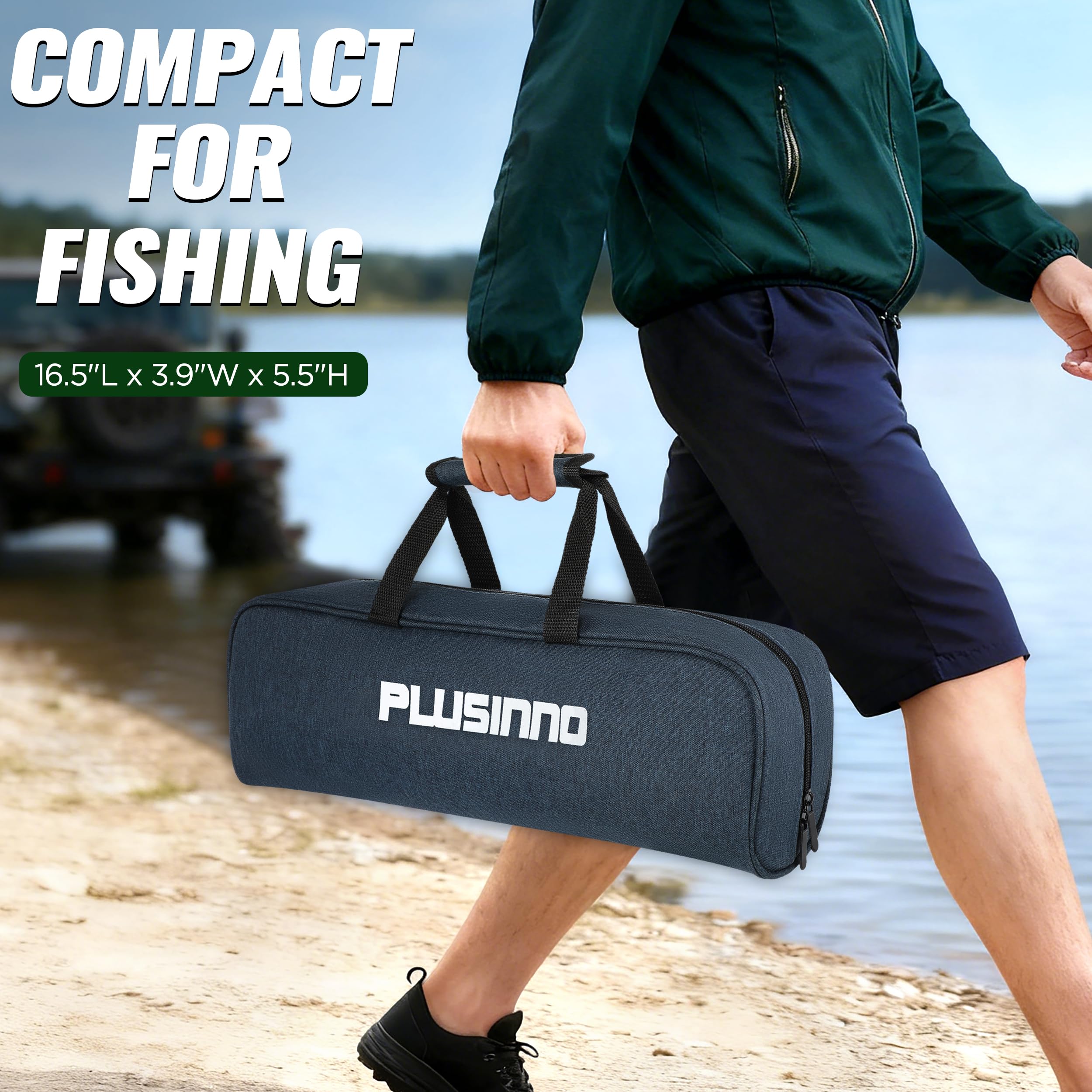 PLUSINNO carry bag for rod accessories highlights organized transport and protection during trips.