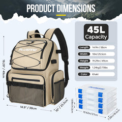 PLUSINNO cooler fishing backpack insulated cooler compartment preserves beverages and snacks on hot days