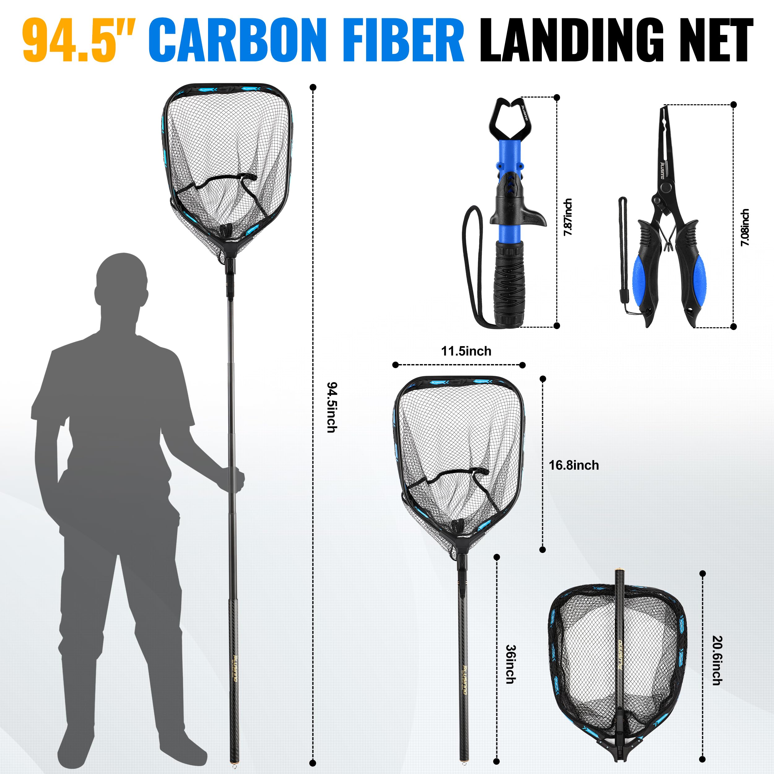 Fishing net shown for kayak or boat use