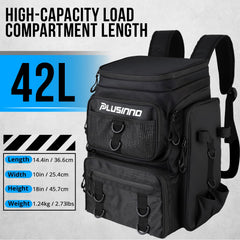 Plusinno fishing backpack 16 pockets for quick access and tidy storage.