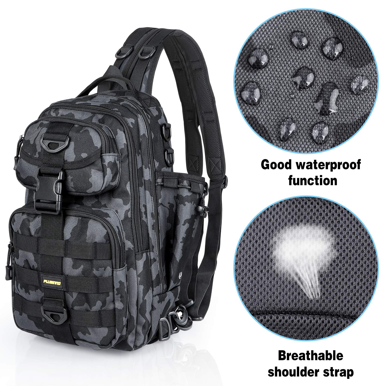 PLUSINNO Fishing Backpack ergonomic back panel emphasizes comfort on long outings.