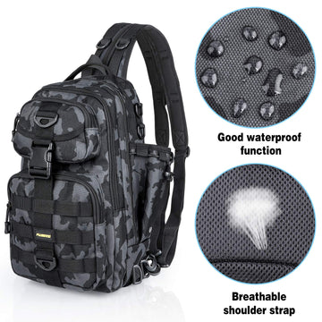 PLUSINNO Fishing Backpack ergonomic back panel emphasizes comfort on long outings.