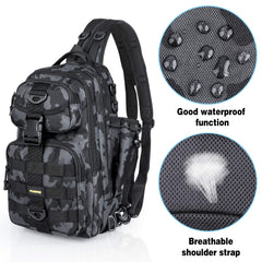 PLUSINNO Fishing Backpack ergonomic back panel emphasizes comfort on long outings.