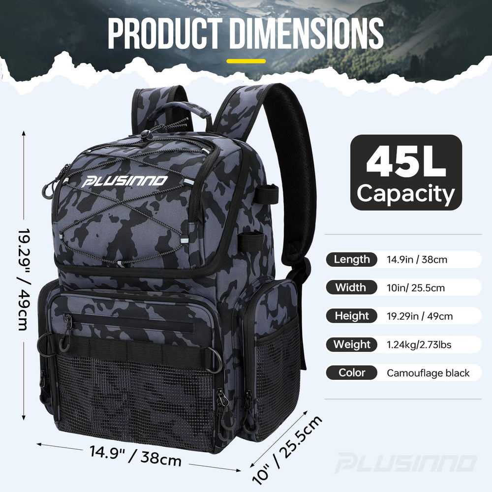 PLUSINNO fishing backpack movable divider for flexible tackle organization