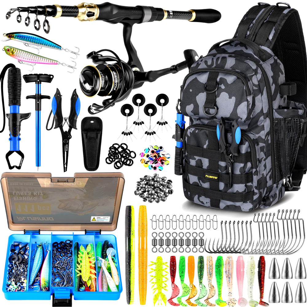 PLUSINNO fishing backpack with rod holder attachment for hands-free fishing