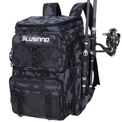 PLUSINNO fishing backpack with rod holders for quick gear access
