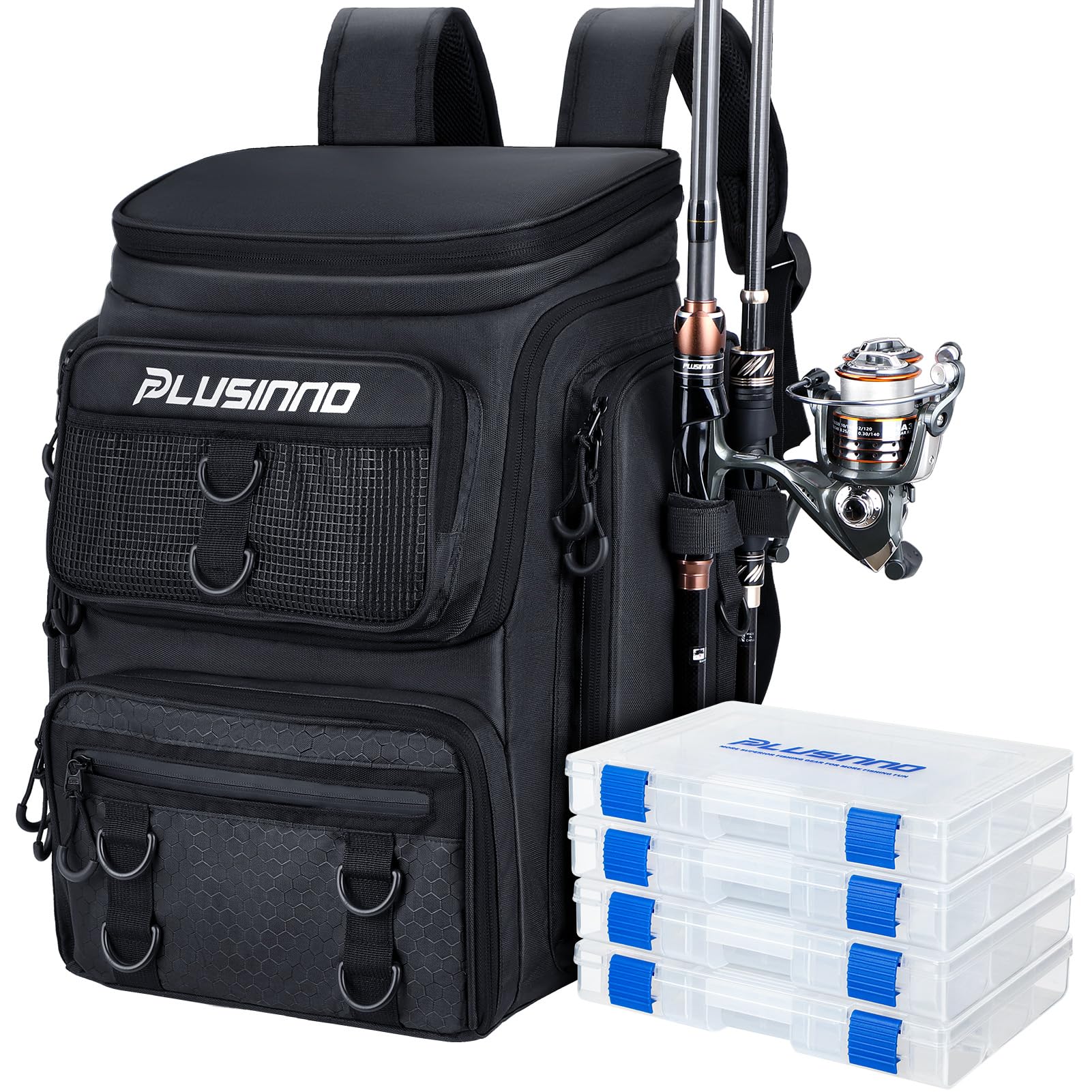 PLUSINNO fishing backpack waterproof khaki keeps gear dry on outdoor trips