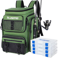 Plusinno fishing backpack with rod holders for organized day on the water