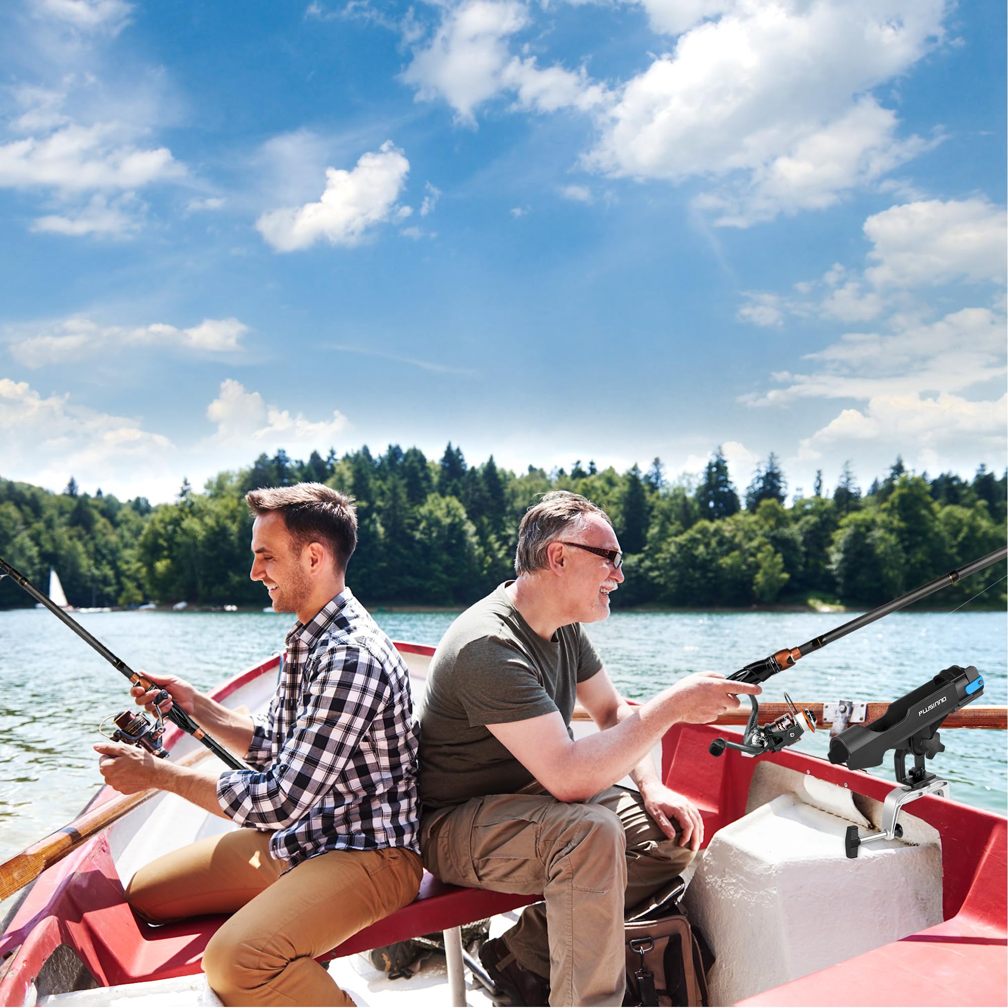 PLUSINNO two-pack rod holders on deck offering quick access during fishing trips