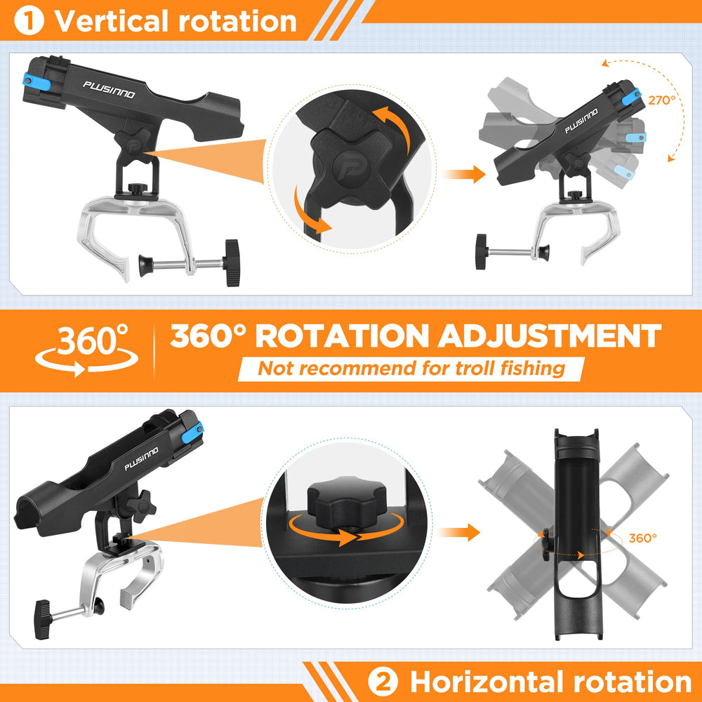 PLUSINNO universal-fit rod holder accommodates spinning casting and spincast reels