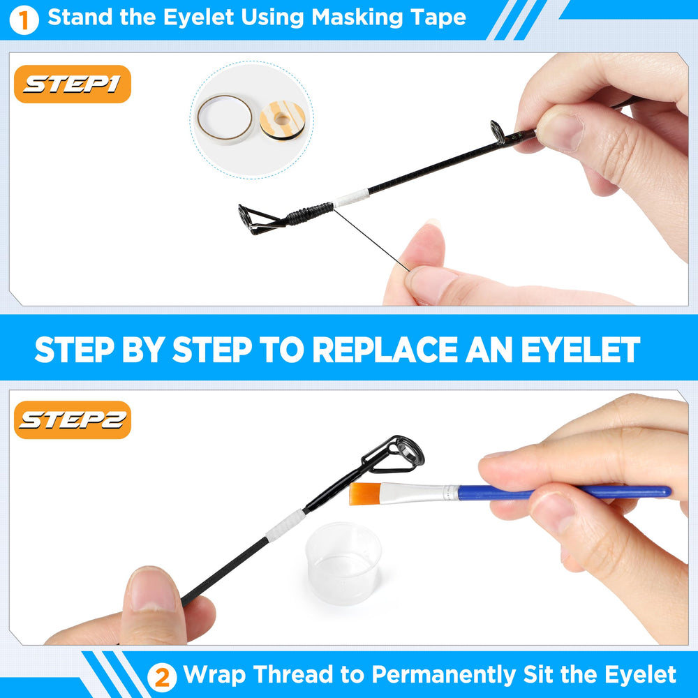Epoxy adhesive and glue brush for rod repair