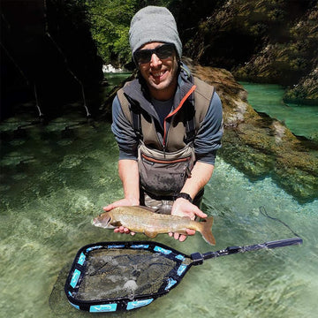 PLUSINNO compact folded net for easy storage in a tackle bag