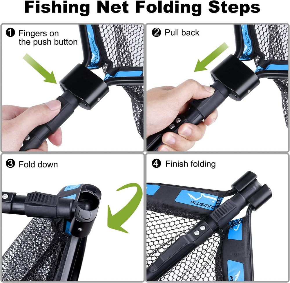 PLUSINNO rubber-coated non-snag net reduces snag and protects catch