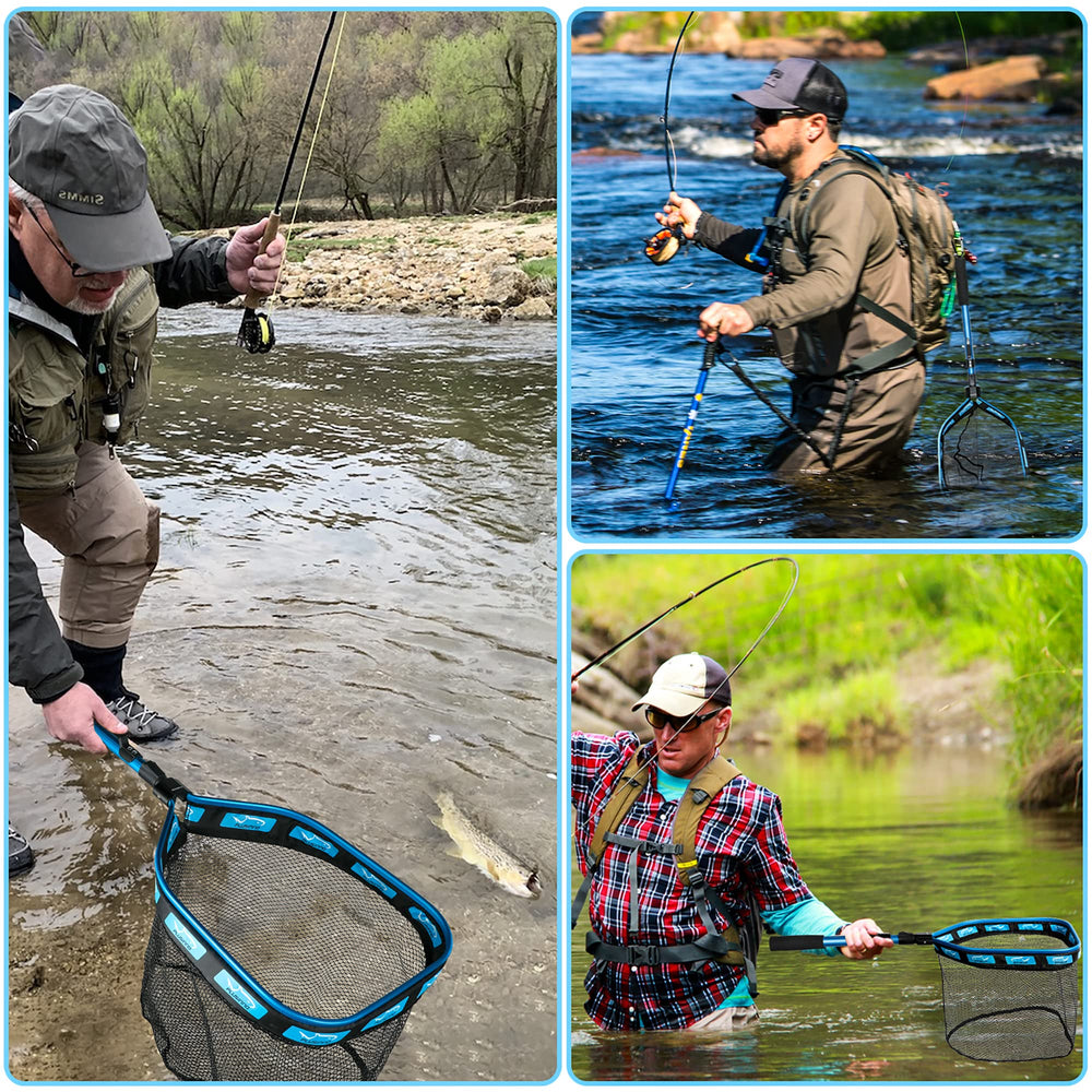 PLUSINNO floating net is versatile for freshwater and saltwater fishing scenarios.