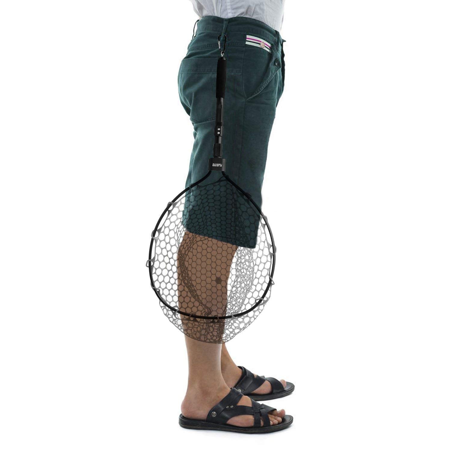Slim belt clip for easy carrying during fishing