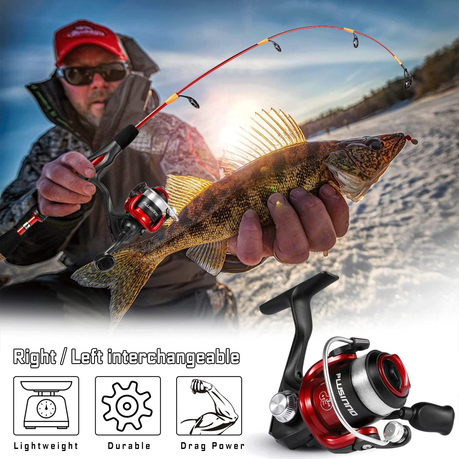 PLUSINNO gift-ice-fishing-rod-combo, ideal for beginners.