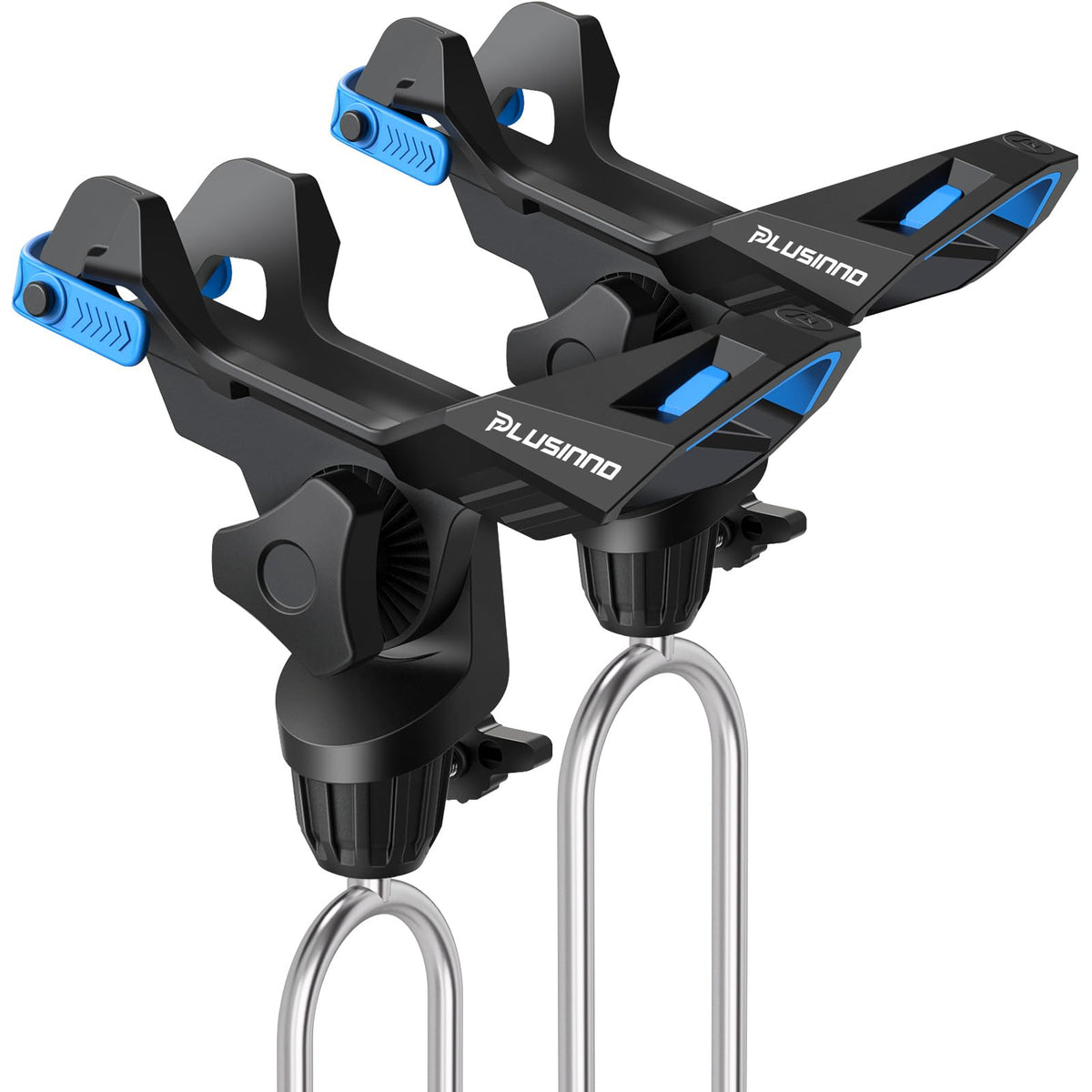 PLUSINNO ground fishing rod holder with rust-proof chrome coated 14.04 inch drill rod