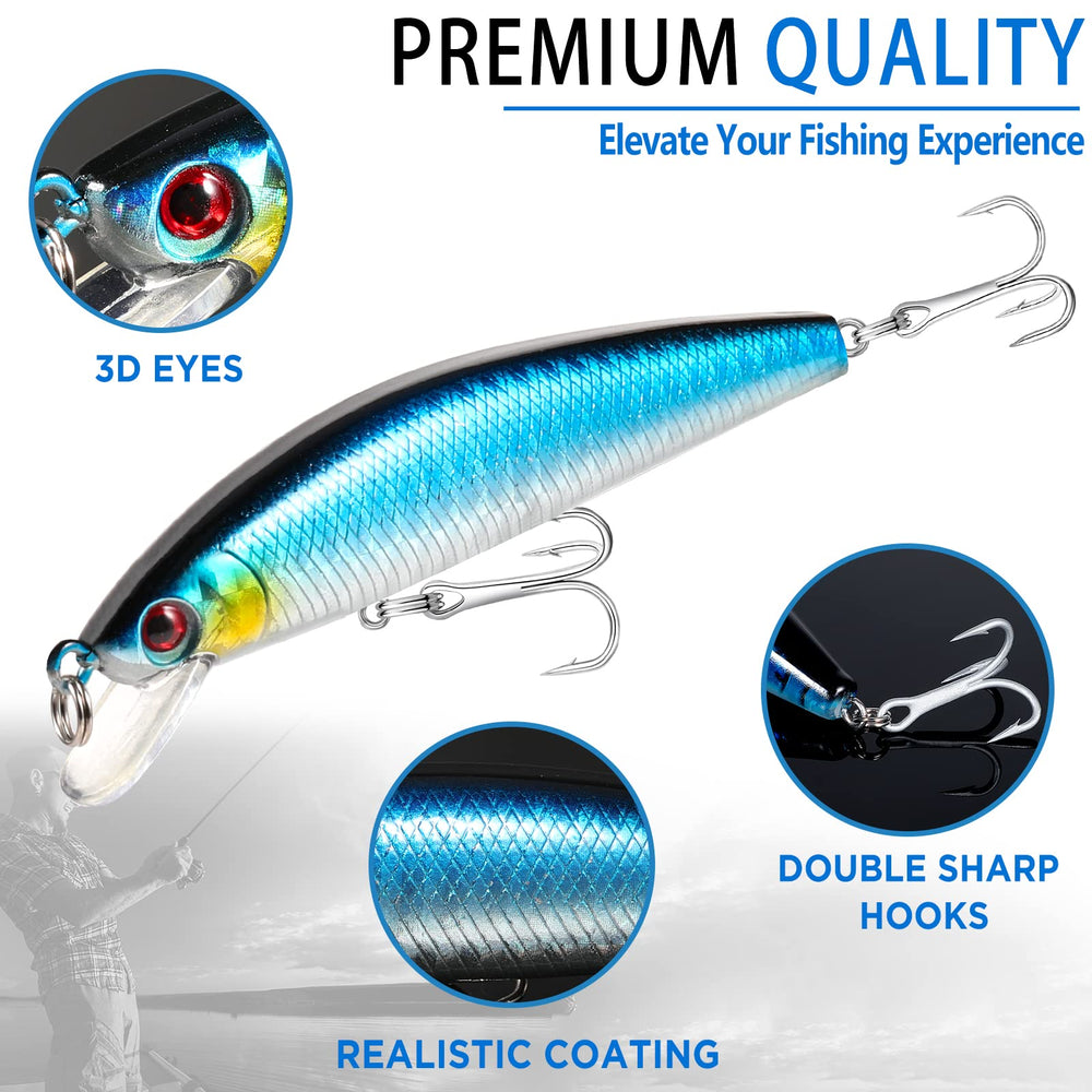 Assorted hooks, weights, and soft lures inside the PLUSINNO kit