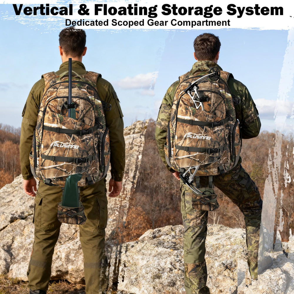 PLUSINNO hunting backpack hydration port enables on-the-move drinking