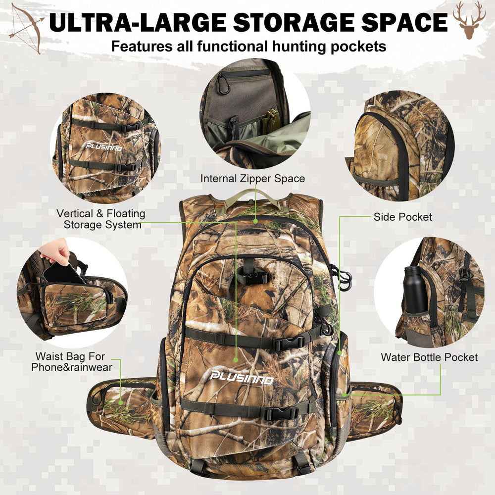 PLUSINNO hunting backpack organization pockets keep gear separated and accessible