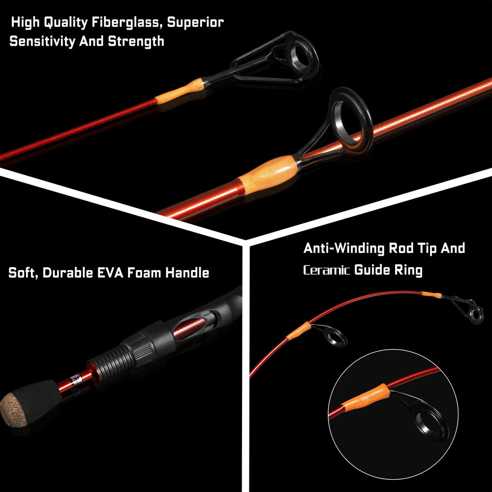 PLUSINNO ice-rod comfort cork handle for cold-weather grip.