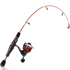 PLUSINNO ice rod-reel combo packaged for travel and storage.