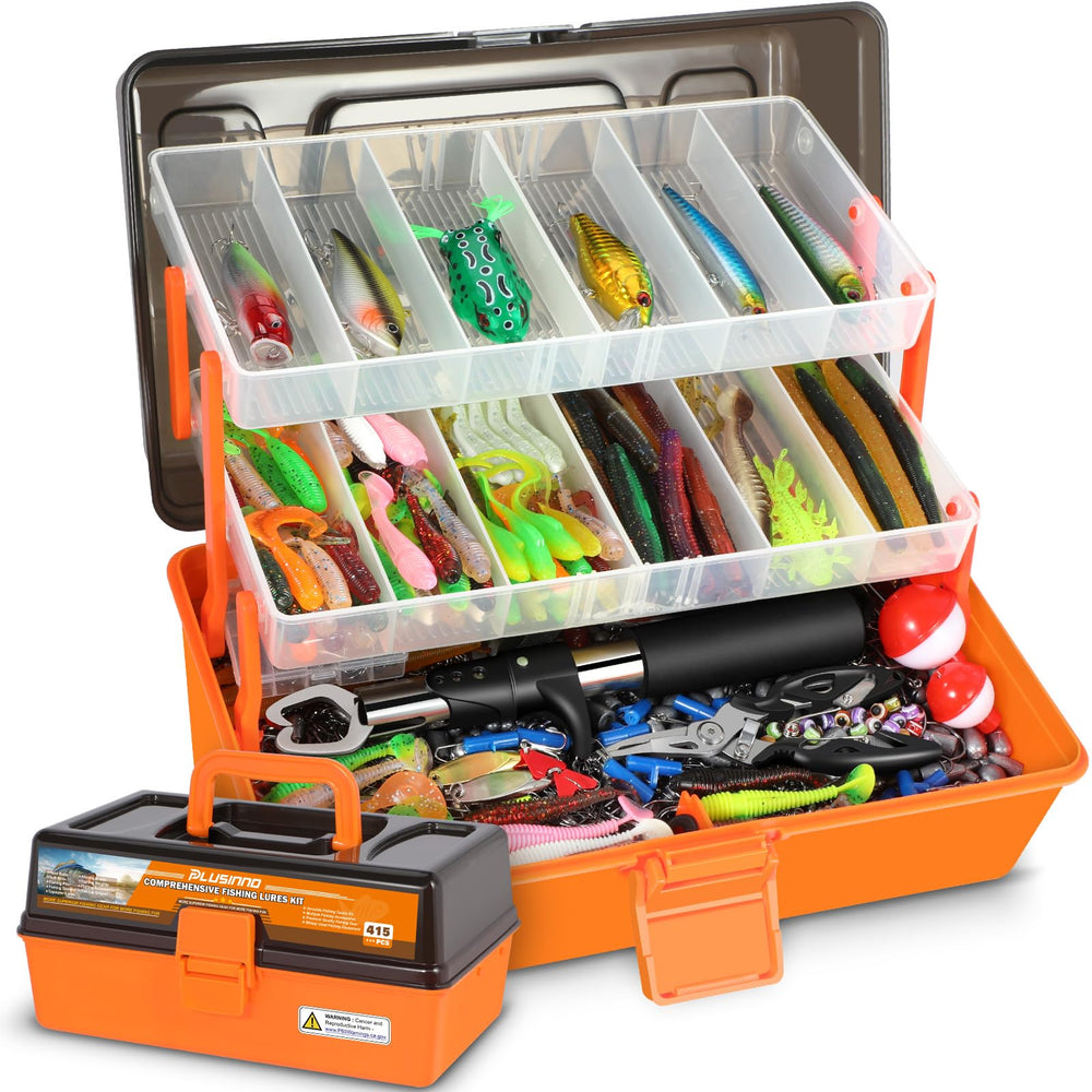Plusinno large tackle box interior grid organization enables fast gear access