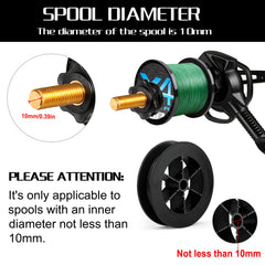 PLUSINNO line spooler with unwinding function simplifies transferring line from reel to spool.