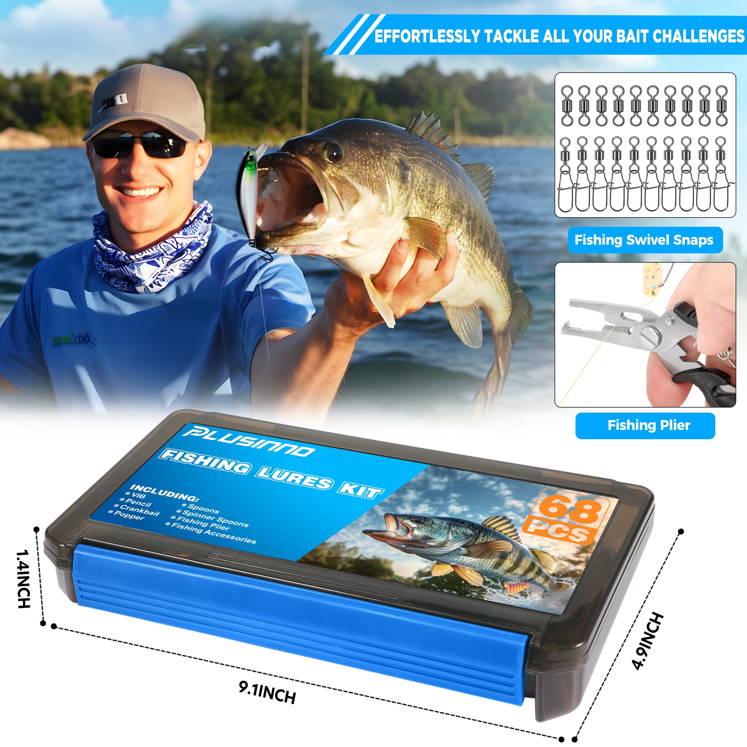 Compact PLUSINNO mini tackle box for easy carrying