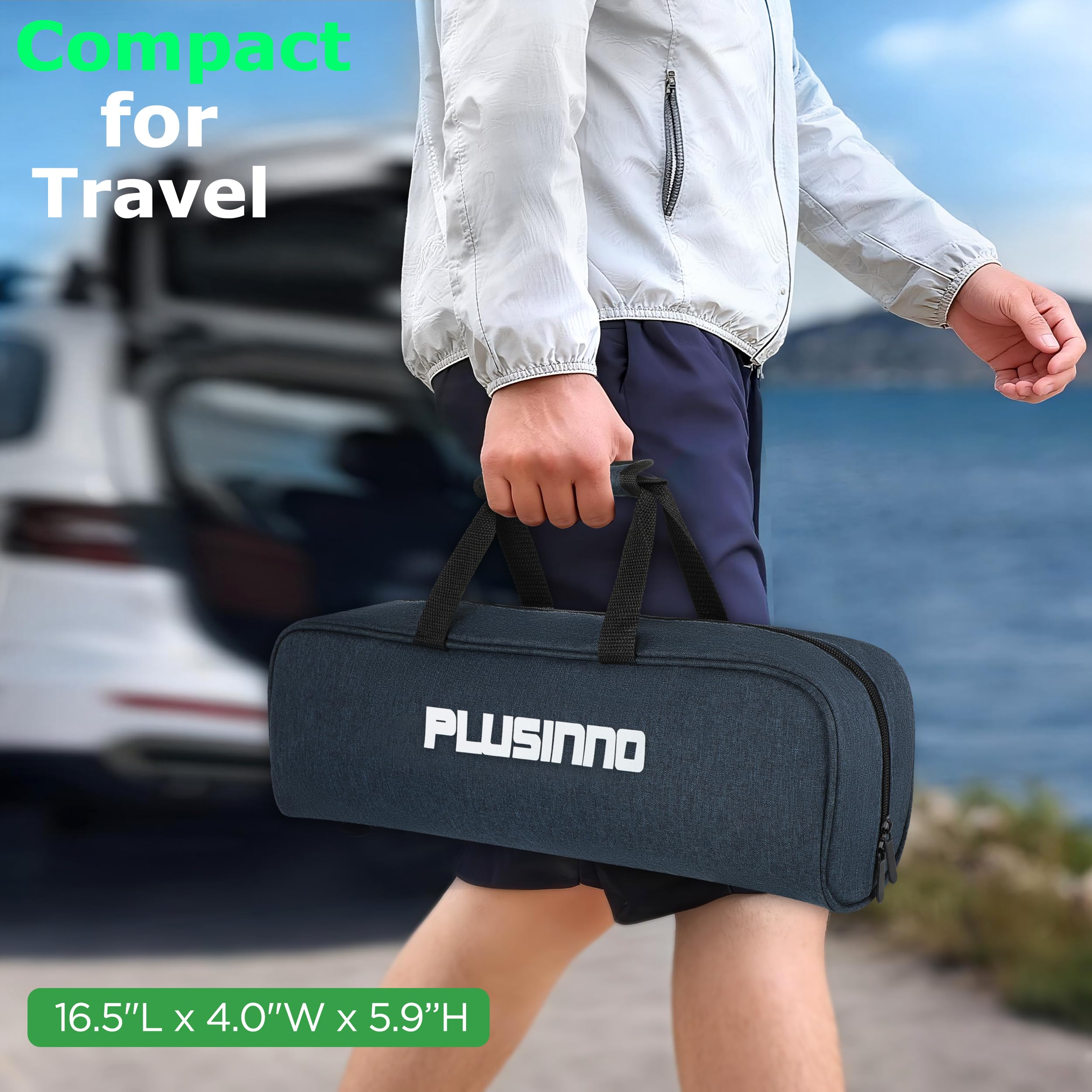 PLUSINNO portable gear fits kayak, car trunk, or boat storage.