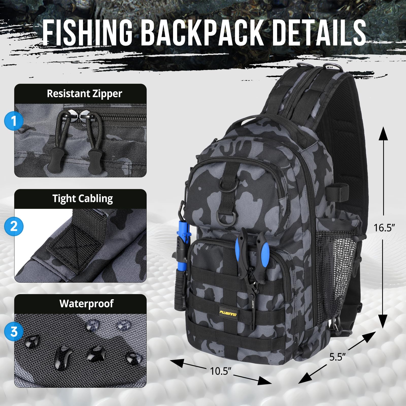 PLUSINNO rod holder side pocket keeps rods secure while you hike