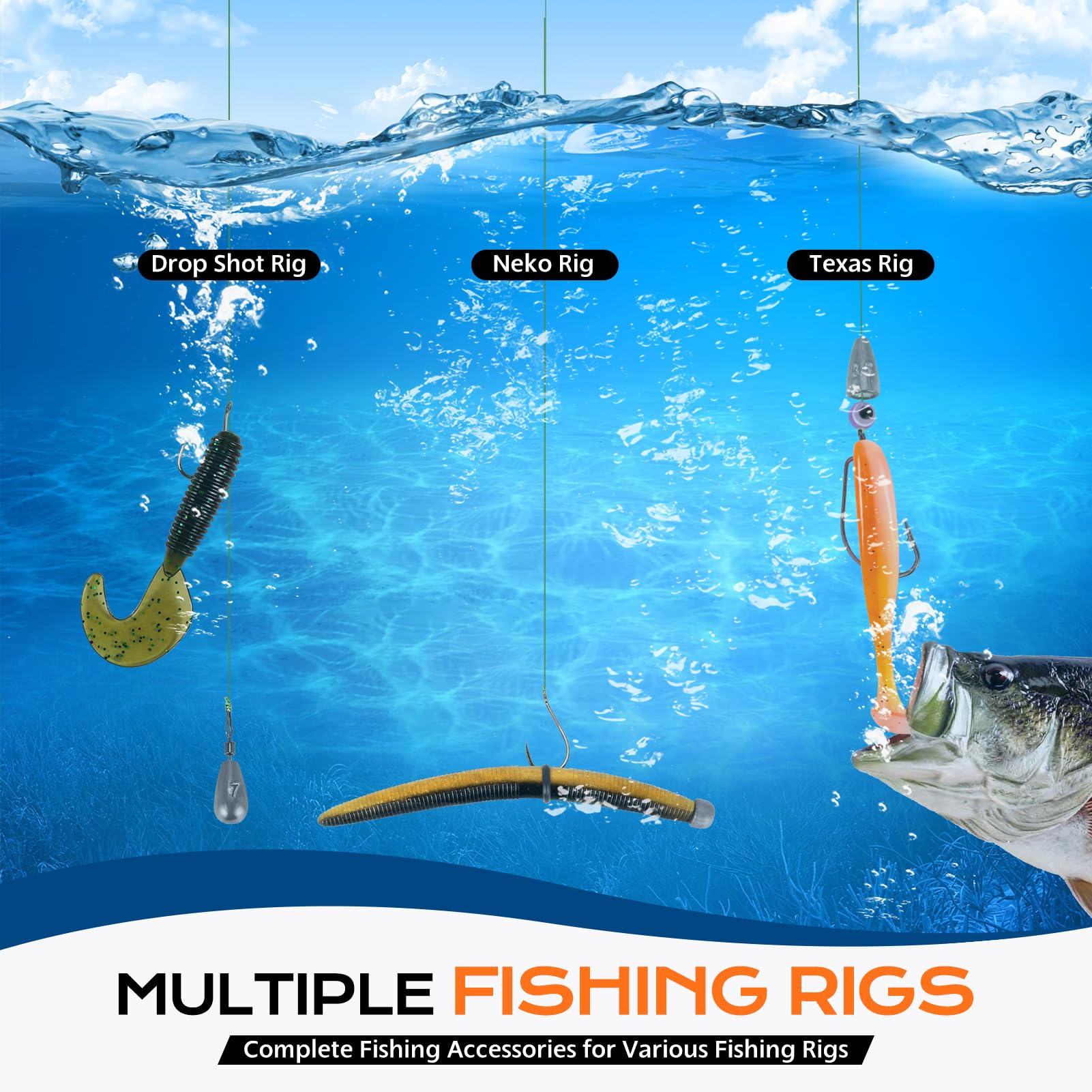 PLUSINNO round jig heads set enables versatile rigs for bass and trout.