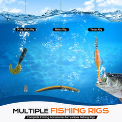 PLUSINNO round jig heads set enables versatile rigs for bass and trout.