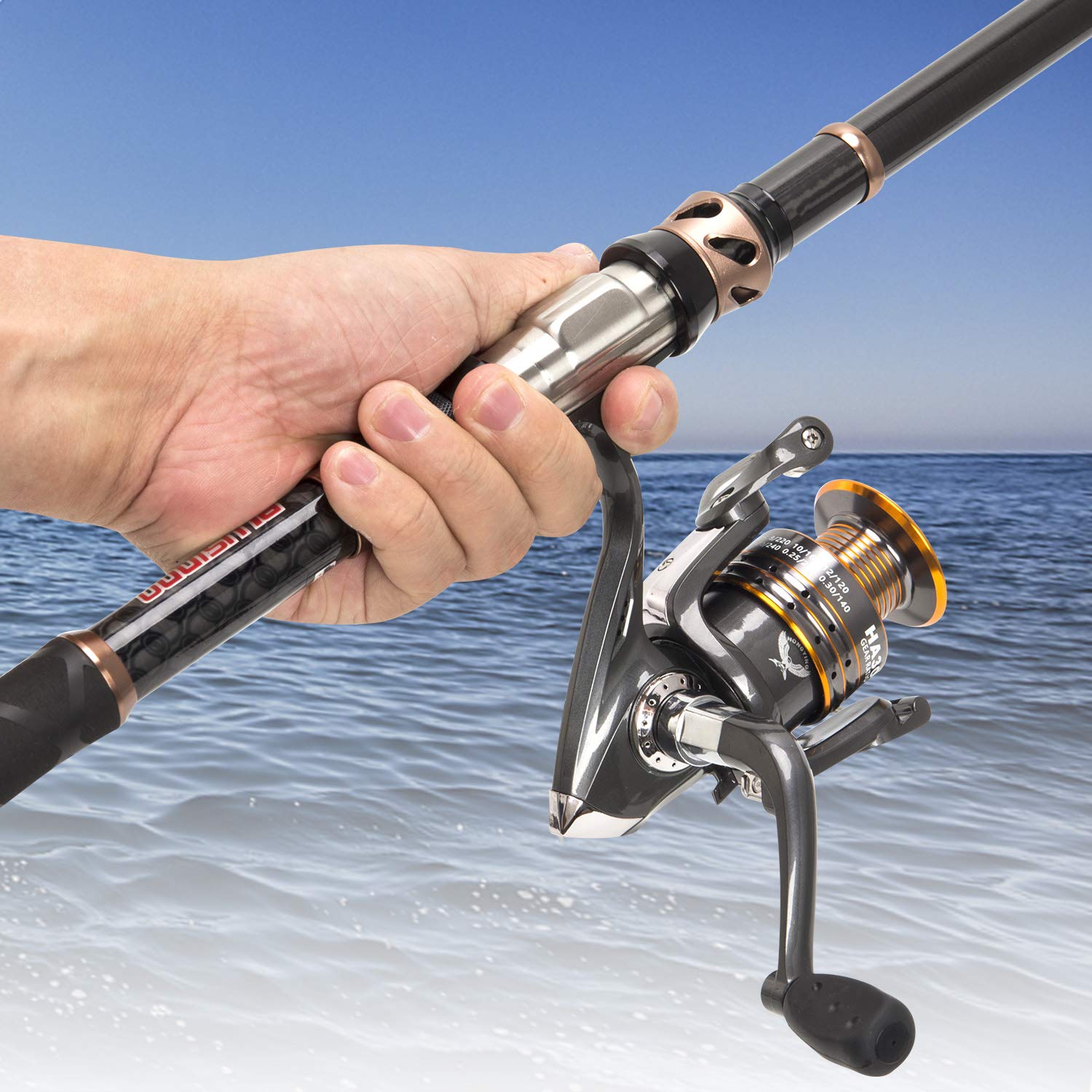 PLUSINNO rod suited for saltwater and freshwater adventures with versatile performance.