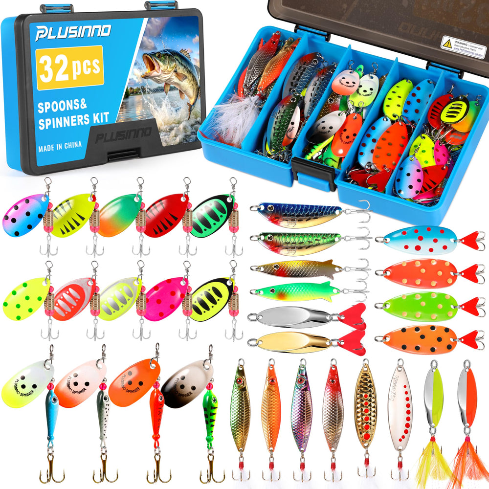 PLUSINNO spinner lures kit with copper body and blade
