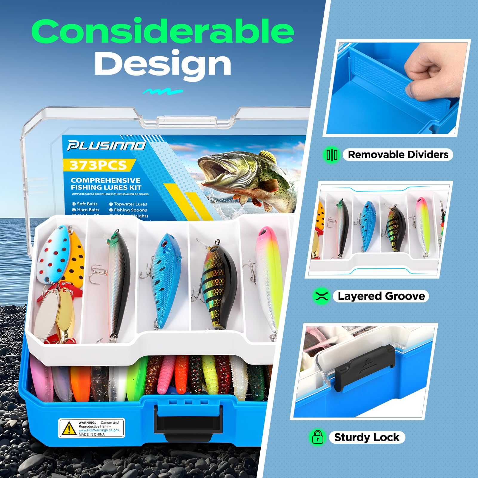 Compact tackle box suitable for backpack, kayak or boat