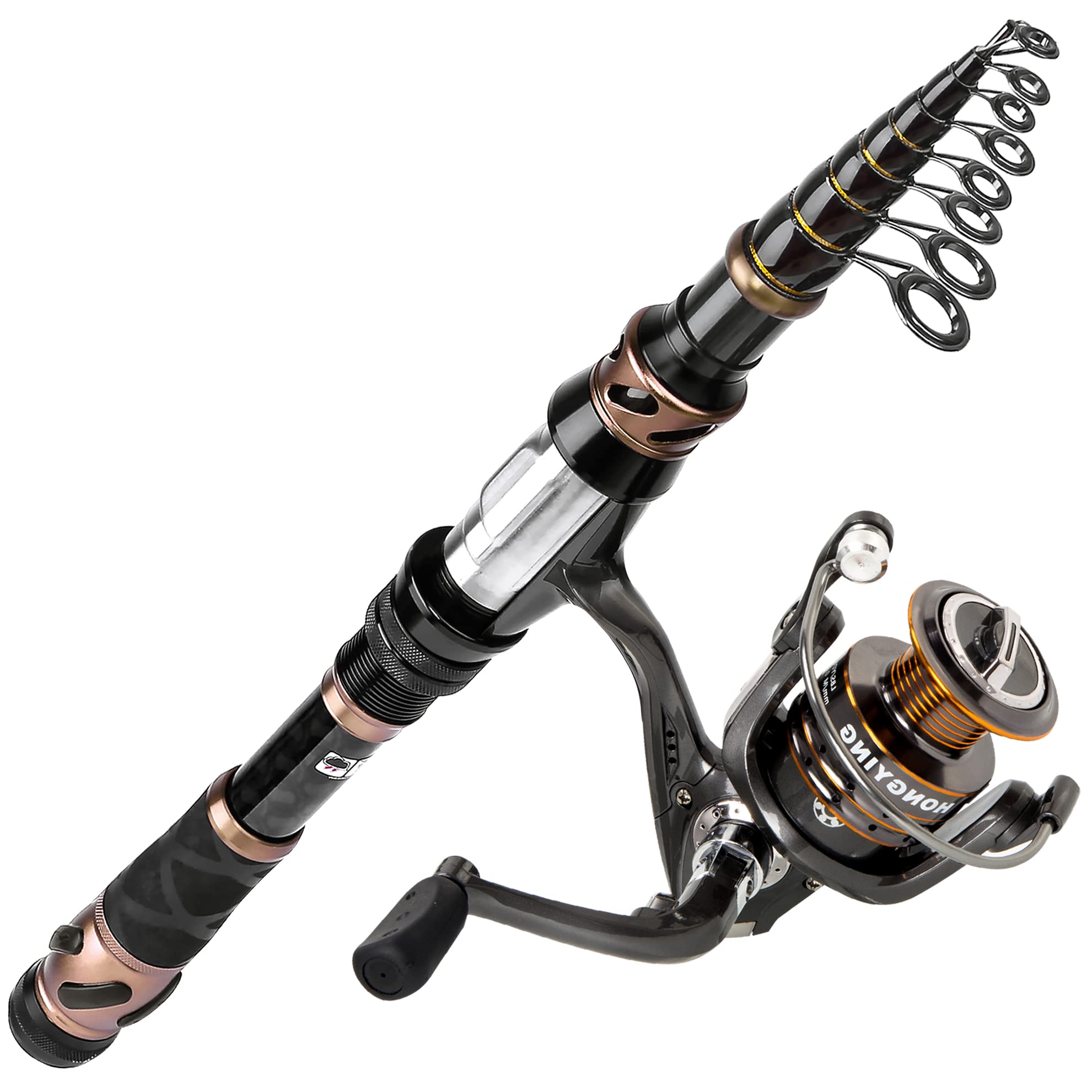 PLUSINNO toray-24ton-carbon-rod extended view shows strength and flexibility for long casts.